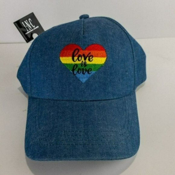INC International Concepts Love is Love Baseball Cap -Denim - Picture 3 of 3